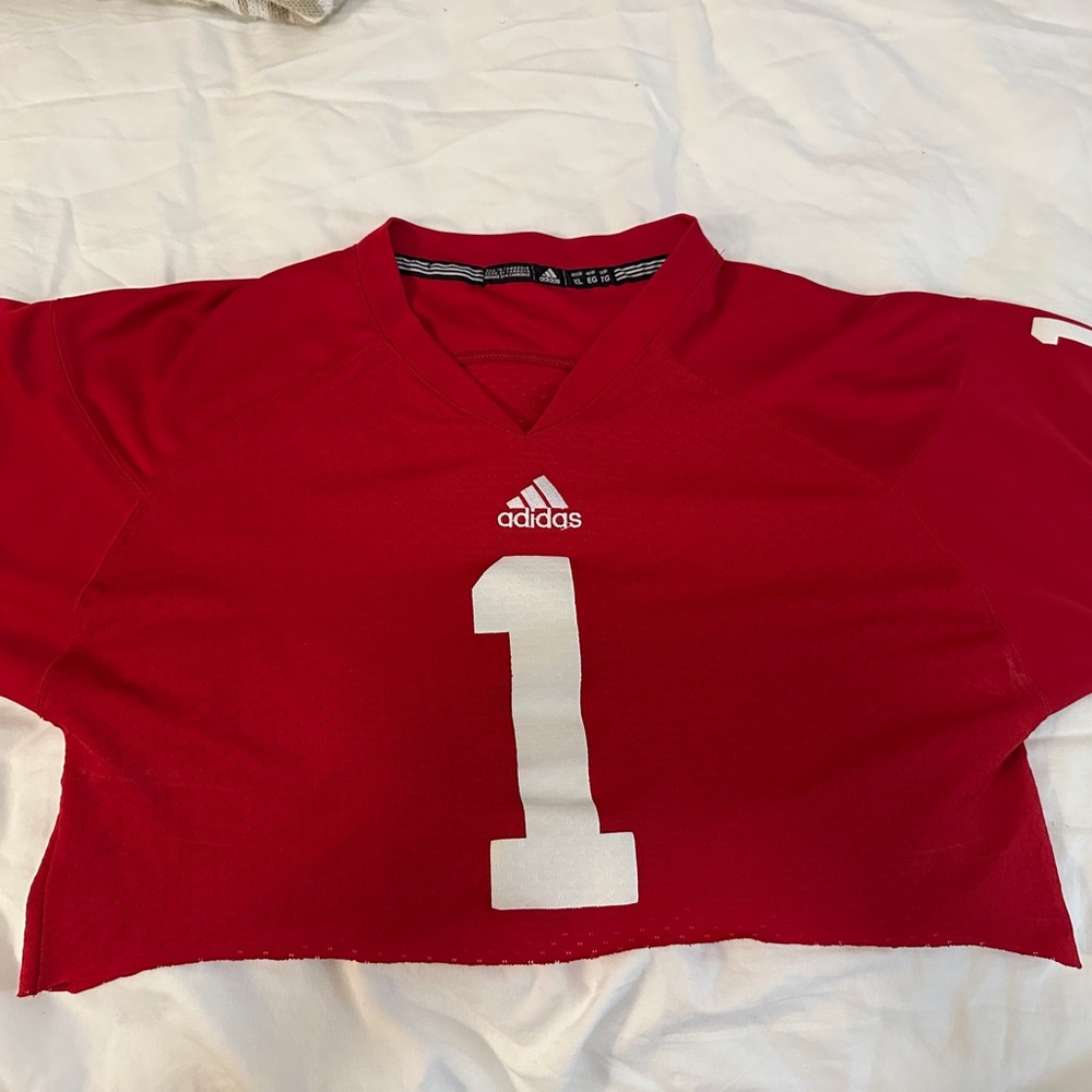 Adidas Wisconsin Badgers Red Cropped Jersey